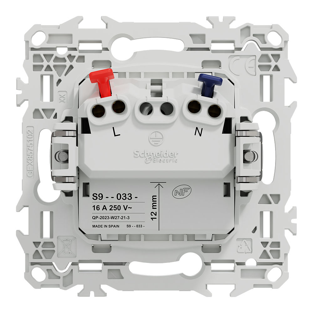 Odace prise 2P affleurante blanc griffes